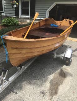 Rowboat and Trailer, port side bow view on trailer