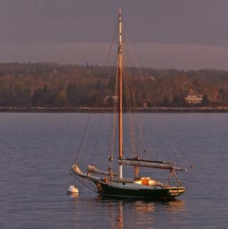 32' Friendship Sloop "Sarah Mead", moored port stern view