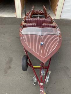 2002 Mahogany Runabout Boat and Trailer