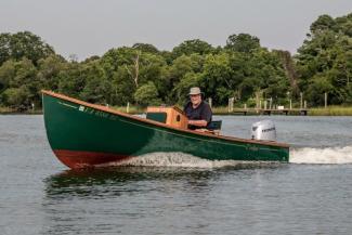 EVELYN is a modified Jericho Bay Lobster Skiff. Photo: Jim Zinn