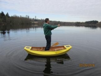 Fishing from the row boat