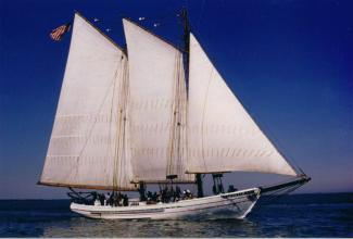 A.J. MEERWALD, restored oyster dredging schooner.  