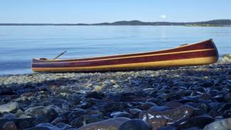 Strip built canoe