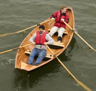 Tandem Rowing the Dory