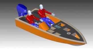 4.5m bass boat front view