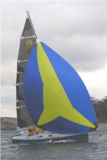 Didi 26 with spinnaker