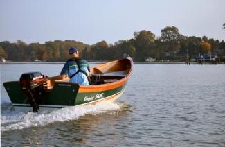 Peeler Skiff at work