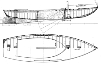 Alden 21' Indian Class profile overhead and side