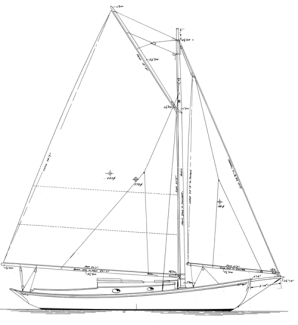 Alden 30' Keel -- Centerboard Sloop profile