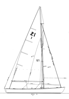 21' 4" Hodgdon Class Sloop profile