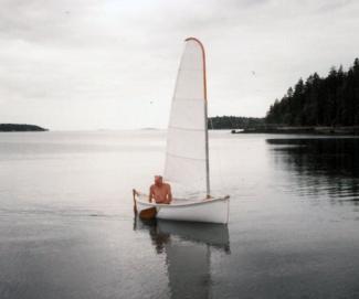 Double Ender Dinghy on the water