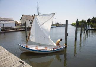 Launching the Matinicus at the Long Island Maritime Museum 