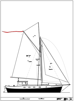 Simplicity 35 with a pilothouse and gaff rig 