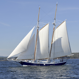 Schooner CHARM sailing on Penobscot Bay, Maine.