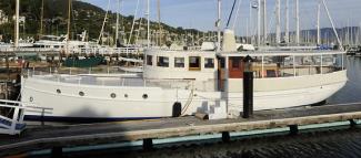 WHITE HERON, 58' Thomas Broadway fantail motoryacht. 