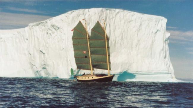 Badger sailing off Greenland