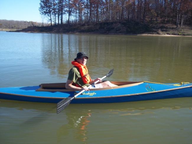 A Dave Gentry designed Chuckanut 15 kayak.
