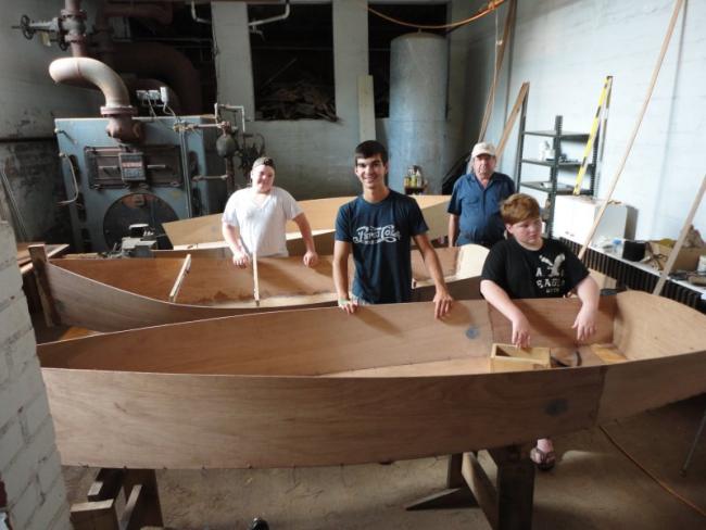 Some of the folks involved in the Polk County Community Boatbuilding Project