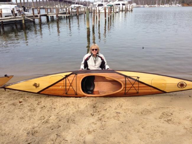 Wendy Norwitz with her Shearwater Sport Kayak