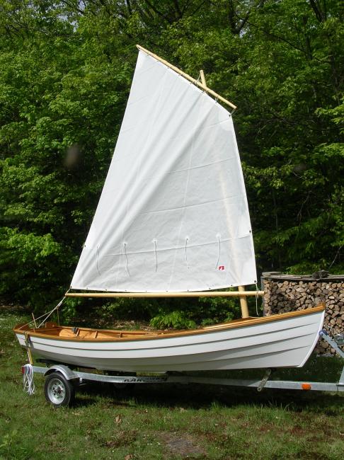 15' Dory-Skiff, on trailer starboard side view