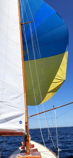 1936  TUMLAREN, undersail view looking towards bow 4