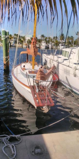 1939 Alden Coastwise Cutter, in water bow view