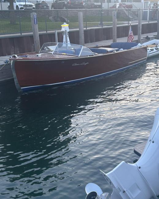 1948 22' Chris Craft Sportsman, in water port side
