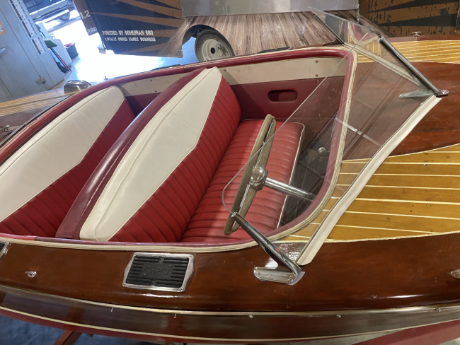 1948 Century 17' Sea Maid, view from above inisde from starboard side
