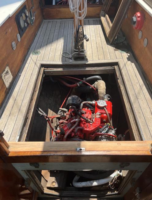 1962 Herreshoff H28 ketch, view of engine