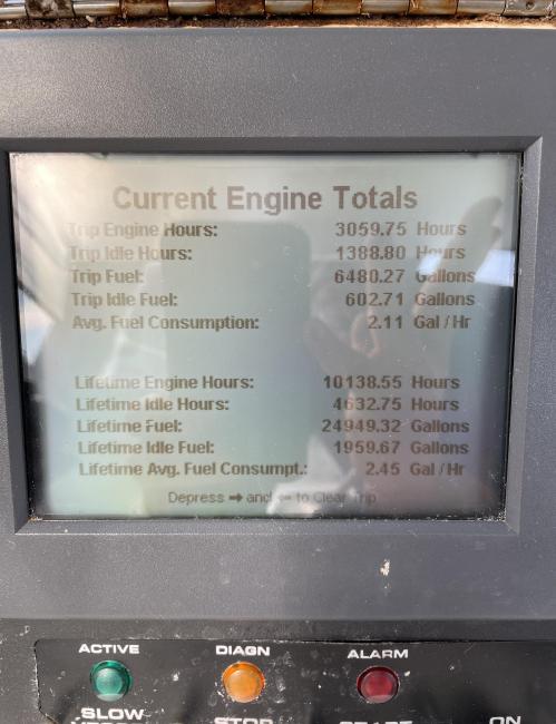 2004 Buxton built Lobster Boat, engine info screen and controls