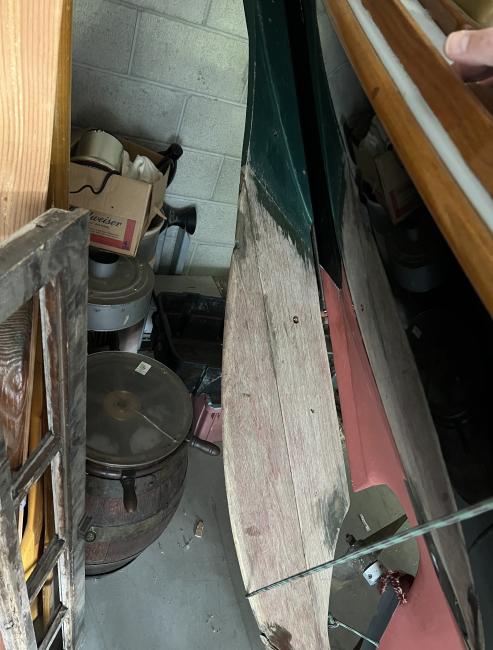 24' Peter van Dine Tancook Whaler, upclose vie rudder