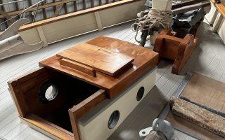 33' English style Gaff Cutter, view of deck above