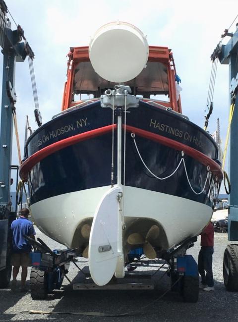 Ex-RNLI Silver Jubilee Lifeboat from UK, bow aft