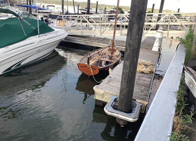 Catspaw tender, docked stern view