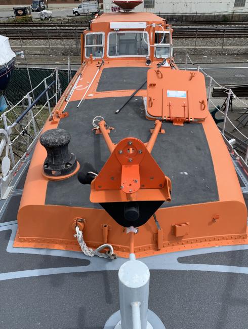 Ex-RNLI Silver Jubilee Lifeboat from UK, deck to pilot house