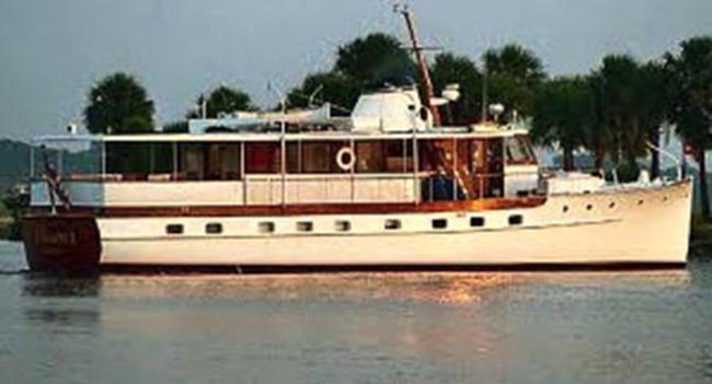 Howard Hughes’ personal yacht. 71', built to Trumpy’s exacting standards in 1939, in water