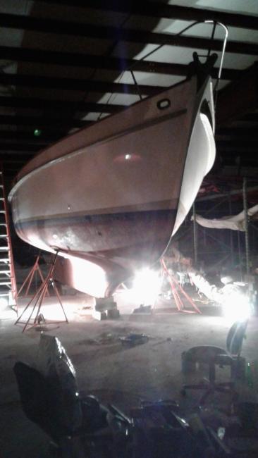 Eldridge-McInnis Magellan 35, inside being worked on