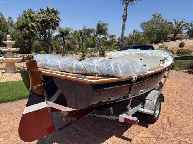 2025 Paul Gartside Custom 17' Electric Launch, on trailer stern starboard side