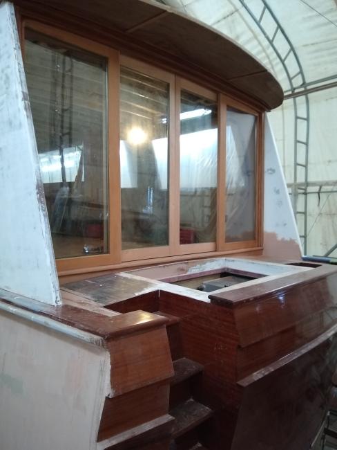 1965 Chris-Craft Constellation, stored inside upclose view