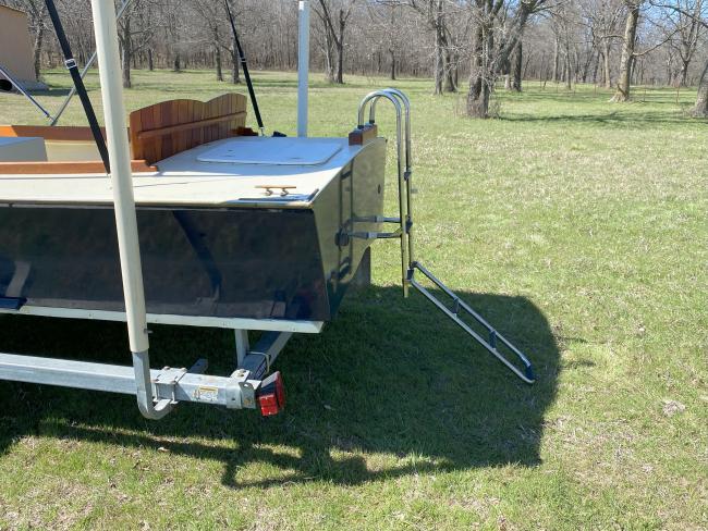 RESCUE MINOR 2007, on trailer stern port side view, ladder coming down for swimming