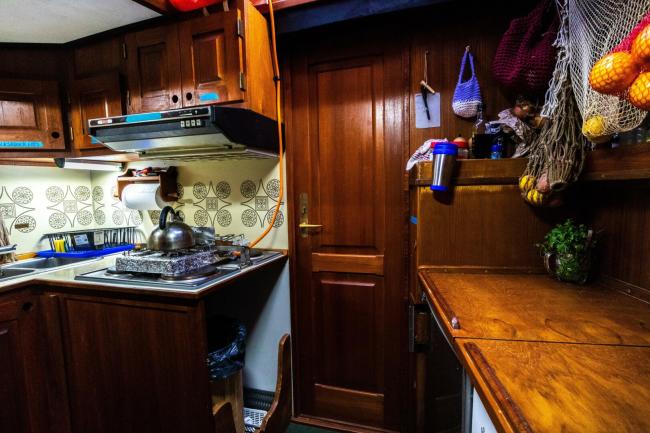 60' 1939 Custom Danish Hajkutter Gaff Ketch For Sale , inside view