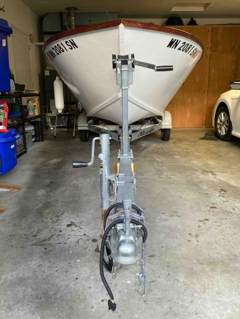 Clark Craft Beauty, Lovingly Built, on trailer bow view