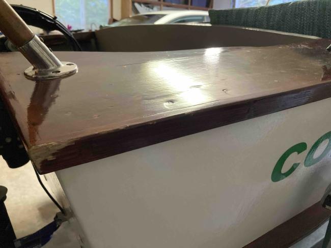 Clark Craft Beauty, Lovingly Built, stern end corner upclose