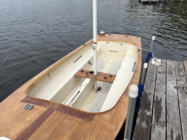 2012 Core Sound 17 Cat Ketch, docked port side looking down toward stern