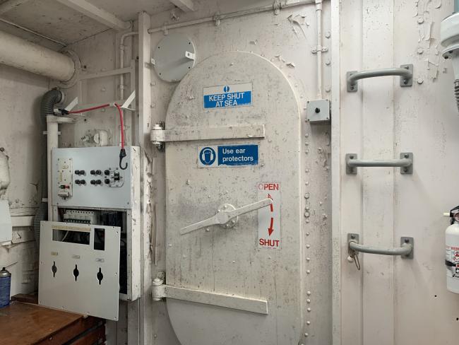 Ex-RNLI Silver Jubilee Lifeboat from UK, front cabin elec panel