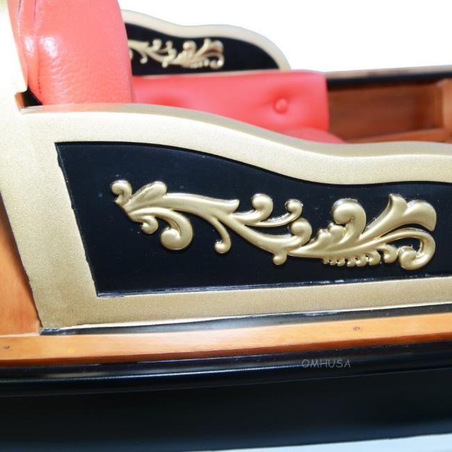 Venetian Gondola Wooden Boat 15', upclose art detail
