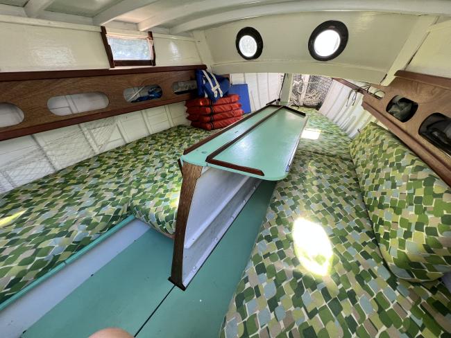 Silk Purse - An Historically-Inspired Trailerable Gaff Pocket Cruiser, inside view main v-berths