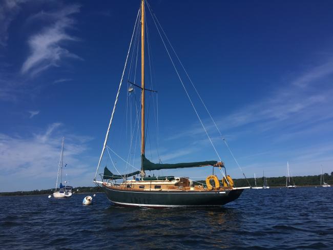 1959 33' Alden Malabar Sr. Sloop/Cutter (Model Q), in water 