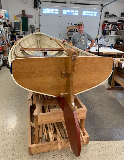 New 12' Goeller design Dinkey, full stern view, on stands