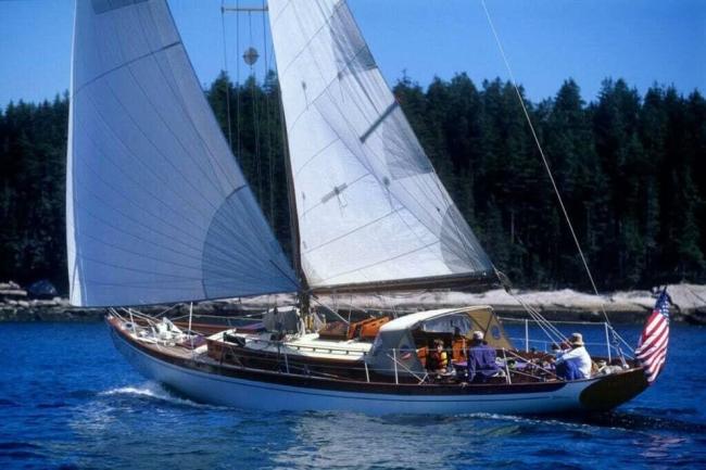 Prowess: 1947 Eldredge-McInnis 47' Cutter, undersail port side view